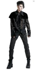 Рубашка c жабо BLOUSE Punk Rave Y-414/BK - маленькая картинка