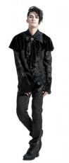 Рубашка c жабо BLOUSE Punk Rave Y-414/BK - маленькая картинка