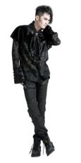 Рубашка c жабо BLOUSE Punk Rave Y-414/BK - маленькая картинка