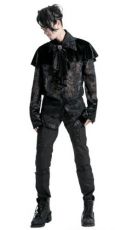 Рубашка c жабо BLOUSE Punk Rave Y-414/BK - маленькая картинка