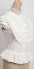 Рубашка c жабо BLOUSE Punk Rave LY-010/WH - маленькая картинка