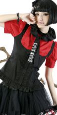 Блузка BLOUSE Punk Rave Y-163/BK-RD - маленькая картинка