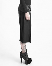 Юбка Punk Single Pleated Leather Skirt Punk Rave Q-274/BK - маленькая картинка