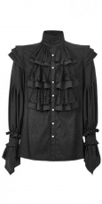 Рубашка c жабо Shirt Punk Rave Y-650/BK - маленькая картинка