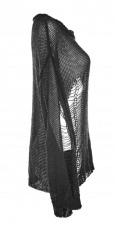 Свитер Tattered Mesh Hole Loose Sweater Punk Rave OPM-090TMF/BK - маленькая картинка