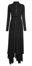 Платье Goth Retro High Neck Hollow-out Irregular Hem Mystical Dress Punk Rave OPQ-202LQF/BK - маленькая картинка