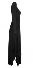 Платье Goth Retro High Neck Hollow-out Irregular Hem Mystical Dress Punk Rave OPQ-202LQF/BK - маленькая картинка