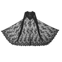 Накидка Gothic transparent lace long cloak Punk Rave WY-825DPF/BK - маленькая картинка