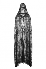 Накидка Gothic transparent lace long cloak Punk Rave WY-825DPF/BK - маленькая картинка