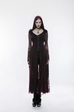 Пальто Gothic flame long coat Punk Rave WY-836LCF/BK-RD - маленькая картинка