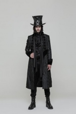 Пальто Victoria Gorgeous Long Coat Punk Rave WY-874LCM/BK - маленькая картинка