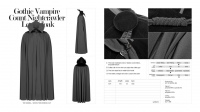 Накидка Gothic Vampire Count Nightcrawler Long Cloak Punk Rave WY-913DPM/BK - маленькая картинка