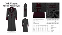 Пальто Goth Vampire Master Mid-length Punk Rave WY-1010XCM/BK-RD - маленькая картинка