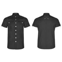 Рубашка Steampunk Short Sleeve Shirt Punk Rave WY-1012CDM/BK - маленькая картинка