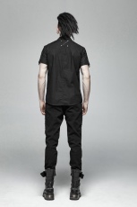 Рубашка Steampunk Short Sleeve Shirt Punk Rave WY-1012CDM/BK - маленькая картинка