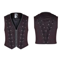  Goth Black and Red Vest - 