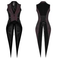  Gothic Red and Black Tuxedo Vest - 
