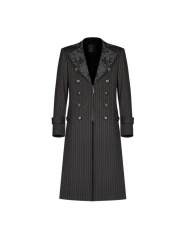 Пальто Gentleman Style Vertical Medium Long Coat Punk Rave WY-1073XCM/BK-CO - маленькая картинка