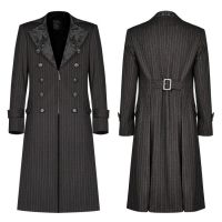  Gentleman Style Vertical Medium Long Coat - 