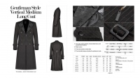 Пальто Gentleman Style Vertical Medium Long Coat Punk Rave WY-1073XCM/BK-CO - маленькая картинка