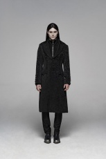 Пальто Vintage Gothic Jacquard Medium Long Coat Punk Rave WY-1078XCM/BK - маленькая картинка