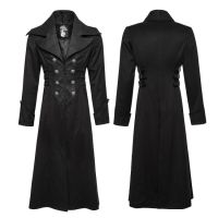  Gentleman Steam Punk Arctic Wolf Collar Long Coat - 