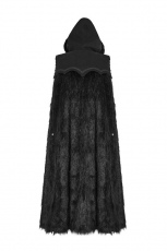 Накидка Gothic Witch Long Fur Cloak Punk Rave Y-803/BK - маленькая картинка