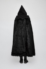 Накидка Gothic Witch Long Fur Cloak Punk Rave Y-803/BK - маленькая картинка