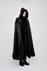 Накидка Gothic Witch Long Fur Cloak Punk Rave Y-803/BK - маленькая картинка