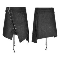 Юбка PUNK Irregular Suede Skirt Punk Rave Q-341/BK - маленькая картинка