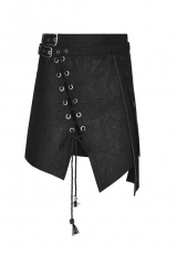 Юбка PUNK Irregular Suede Skirt Punk Rave Q-341/BK - маленькая картинка