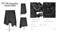 Юбка PUNK Irregular Suede Skirt Punk Rave Q-341/BK - маленькая картинка