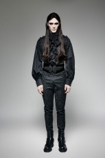 Корсет Gothic big plate button corset Punk Rave S-188/BK - маленькая картинка