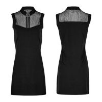 Платье PUNK Dark Black Mosaic Mesh Small Stand Collar Dress Punk Rave OPQ-231LQF/BK - маленькая картинка