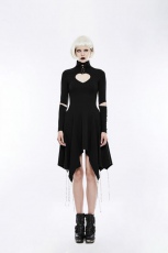 Платье Gothic heart shape breast hollow out asymmetry hem laced dress Punk Rave OPQ-238LQF/BK - маленькая картинка
