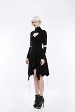 Платье Gothic heart shape breast hollow out asymmetry hem laced dress Punk Rave OPQ-238LQF/BK - маленькая картинка