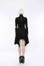 Платье Gothic heart shape breast hollow out asymmetry hem laced dress Punk Rave OPQ-238LQF/BK - маленькая картинка