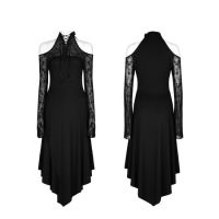 Платье Gothic Dark lace spliced Off the shoulder Dress Punk Rave OPQ-250LQF/BK - маленькая картинка