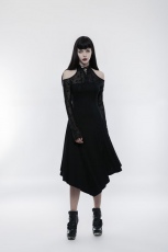 Платье Gothic Dark lace spliced Off the shoulder Dress Punk Rave OPQ-250LQF/BK - маленькая картинка