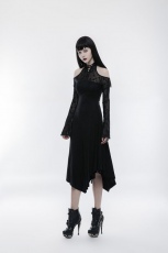 Платье Gothic Dark lace spliced Off the shoulder Dress Punk Rave OPQ-250LQF/BK - маленькая картинка