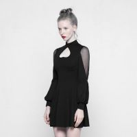 Платье High Collar Inverted Peach Heart Mosaic Dress Punk Rave OPQ-305LQF/BK - маленькая картинка