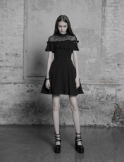 Платье Lotus Leaf Side Stitching Dress Punk Rave OPQ-308LQF/BK - маленькая картинка