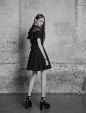 Платье Lotus Leaf Side Stitching Dress Punk Rave OPQ-308LQF/BK - маленькая картинка