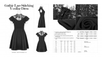 Платье Gothic Lace Stitching V-collar Dress Punk Rave OPQ-333LQF/BK - маленькая картинка