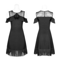Платье Mesh Stitching Chiffon Lotus Leaf Edge Strapless Dress Punk Rave OPQ-336LQF/BK - маленькая картинка