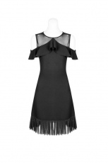 Платье Mesh Stitching Chiffon Lotus Leaf Edge Strapless Dress Punk Rave OPQ-336LQF/BK - маленькая картинка