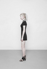 Платье Dark Minimalist Slim Short Sleeve Age-cut Dresses Punk Rave OPQ-337LQF/BK - маленькая картинка