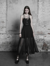 Платье Goth Strap Lace Chiffon Dress Punk Rave OPQ-347LQF/BK - маленькая картинка