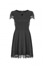 Платье Goth Lace Stitching V-collar Dress Punk Rave OPQ-349LQF/BK - маленькая картинка