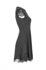 Платье Goth Lace Stitching V-collar Dress Punk Rave OPQ-349LQF/BK - маленькая картинка